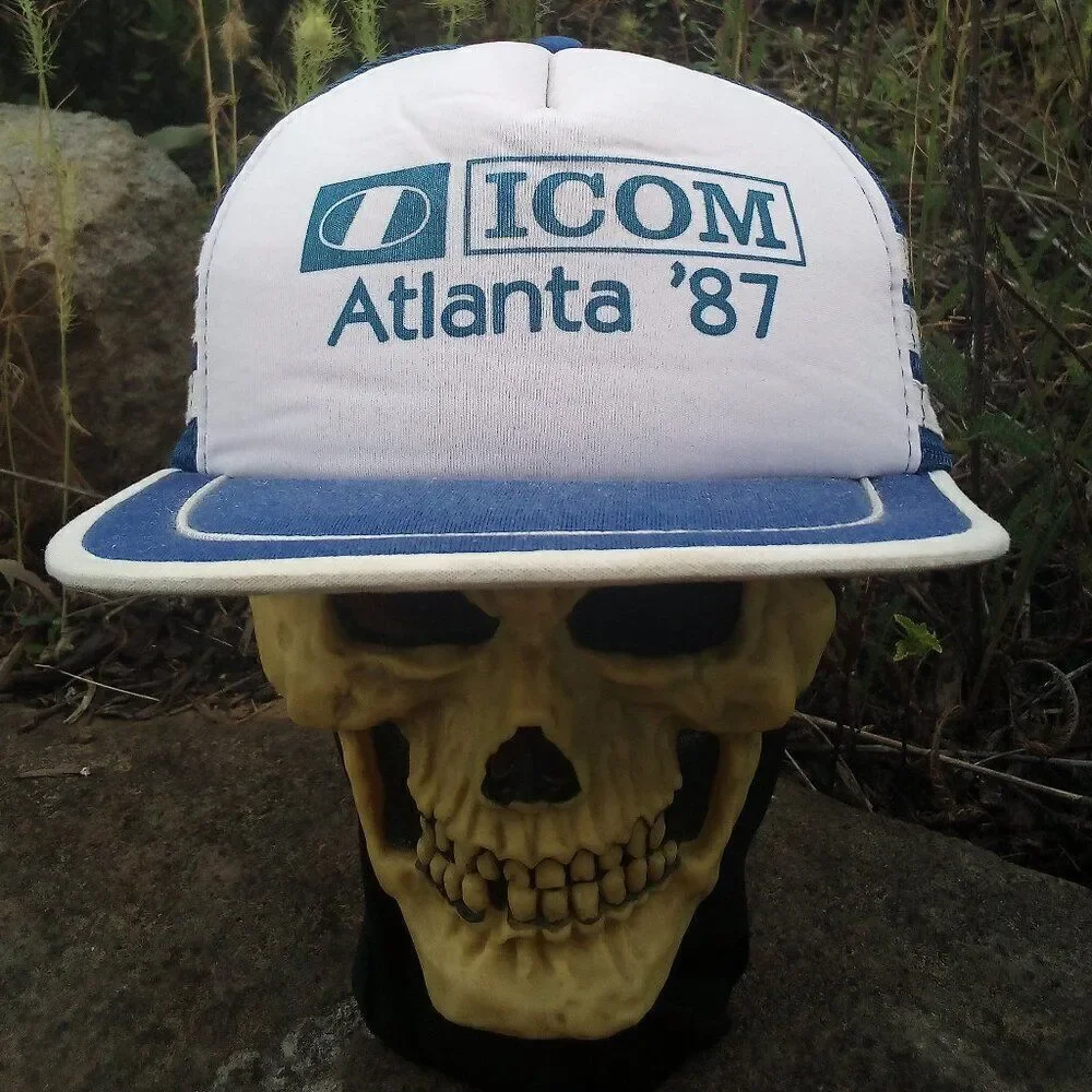 Deadstock Vintage ICOM Atlanta 1987 3 Stripe Trucker Hat